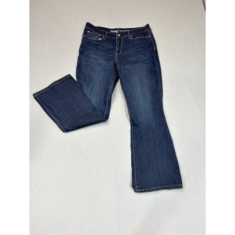 Signature Levi Strauss & Co. Modern Boot Cut Jeans Dark Wash Mid Rise Size 12S